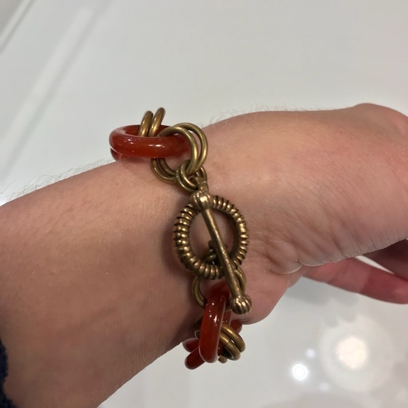 Vintage Art Deco Carnelian Bracelet - Picture 2 of 4